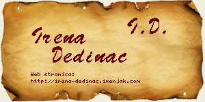 Irena Dedinac vizit kartica
